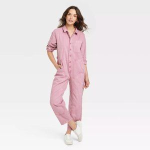 Women's Long Sleeve Button-Front Boilersuit - Universal Thread™